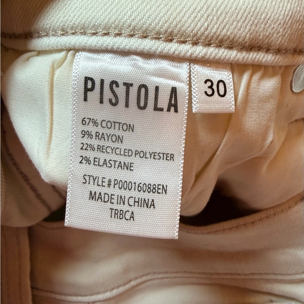 Pistola  (Anthropologie) Lennon High Rise Bootcut Crop Jeans Cream Sandstone 30 - Picture 16 of 16